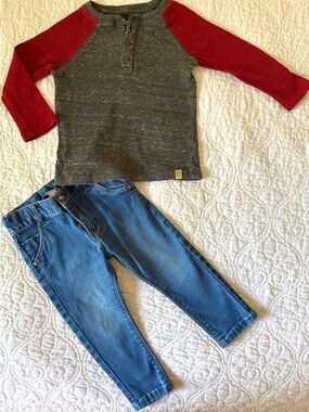 Baby Boy 18M Set Long Sleeve Henley True Craft
Shirt Boboli Jeans